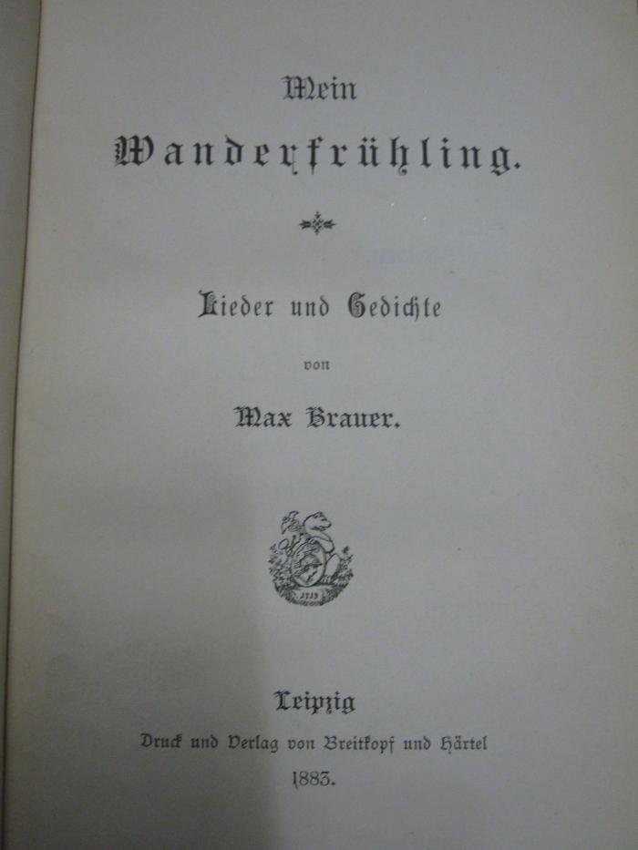 Cm 6155: Mein Wanderfrühling (1883)