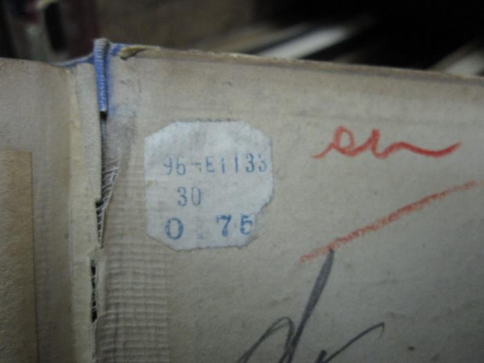 Cm 6152: Überall Molly und Liebe ([1920]);G46 / 2174 (Leihbibliothek [...]2 Fritz G[...]er V[...] [Umtausch]), Etikett: Signatur; '96-E[I] 133 30 O 75[...]'. 