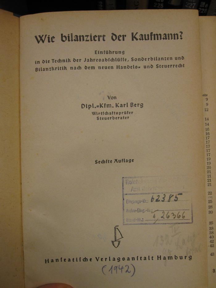 Me 244 f: Wie bilanziert der Kaufmann? (1942)