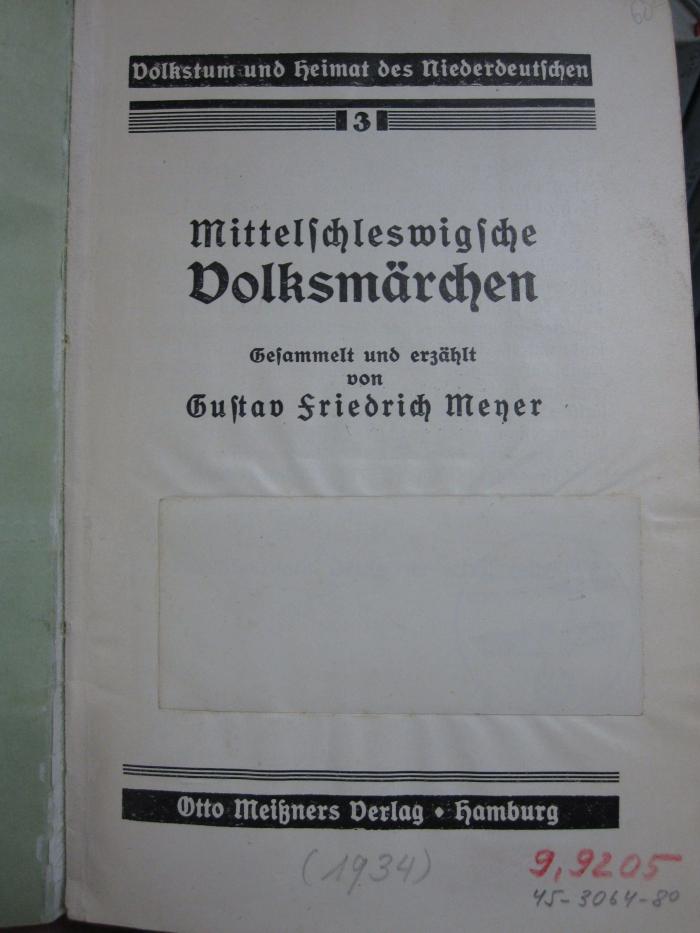 Cx 31: Mittelschleswigsche Volksmärchen ([1934])