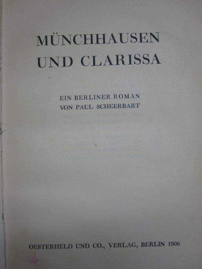 Cm 5579: Münchhausen und Clarissa (1906)