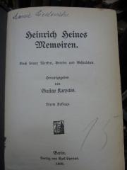 Cg 2441 da: Heinrich Heines Memoiren : Nach seinen Werken, Briefen und Gesprächen (1909)