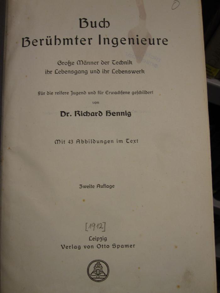 Ta 188 b: Buch Berühmter Ingenieure (1912)