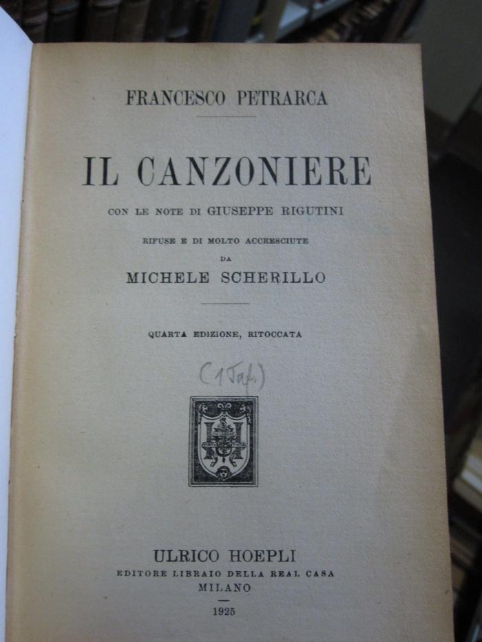 Ct 1589 d: Il Canzoniere (1925)