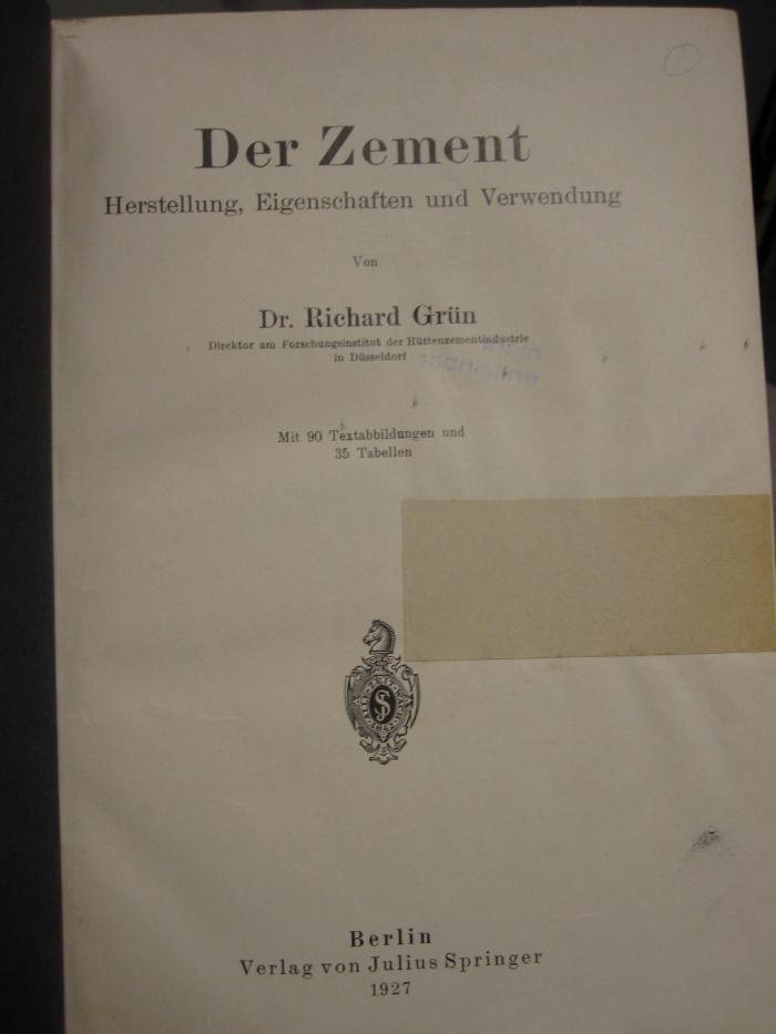 Tc 525: Der Zement (1927)