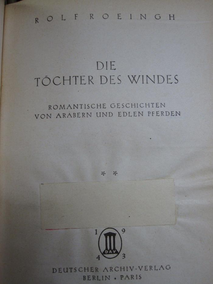 Cm 4832 1943: Die Töchter des Windes (1942)