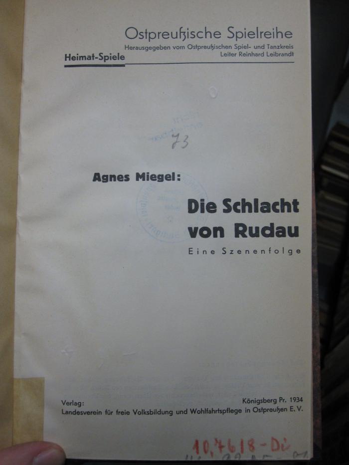 Cm 6229: Die Schlacht von Rudau (1934)