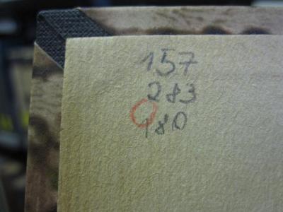 Ct 1589 d: Il Canzoniere (1925);G46 / 3722 (Scheibert, Peter), Von Hand: Annotation, Nummer; '157 
283 
180'. 