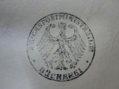 G46 / 3622 (Reichspostamt (Berlin). Bücherei), Stempel: Wappen, Berufsangabe/Titel/Branche, Name; 'Reichspostministerium Bücherei'.  (Prototyp)
