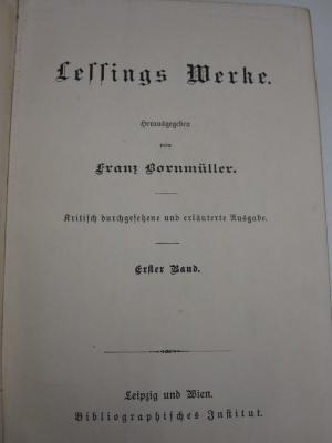 Cl 450 1: Lessings Werke ([o.J.])