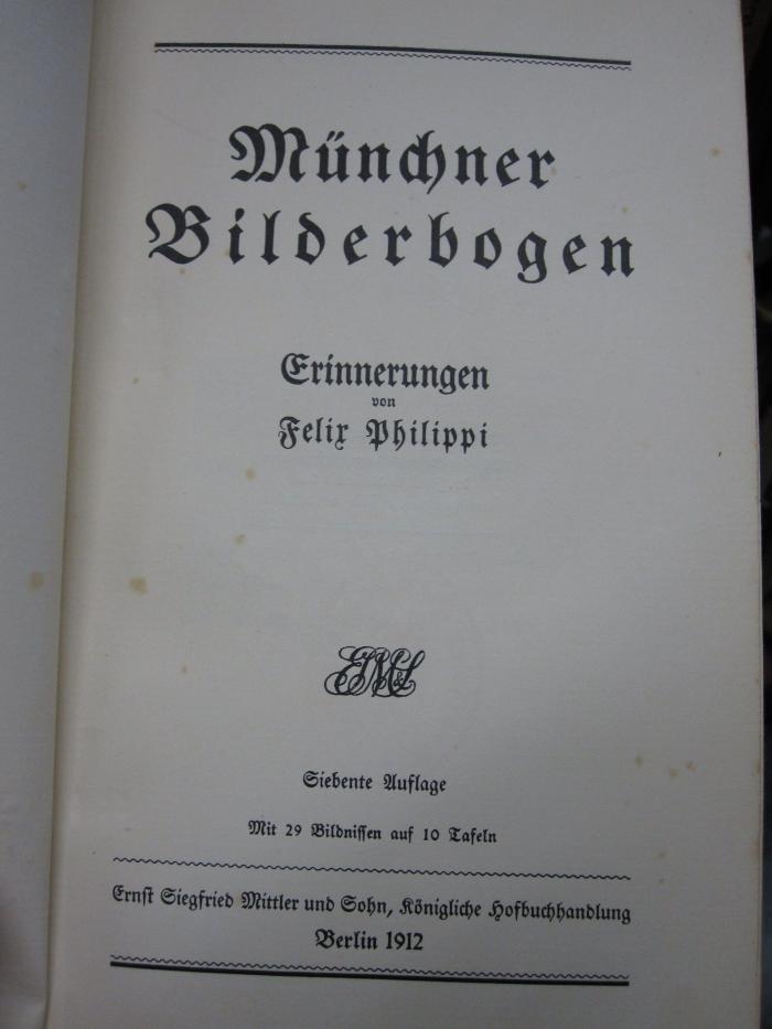 Ao 21 g: Münchner Bilderbogen : Erinnerungen (1912)