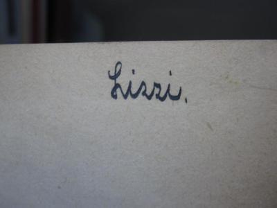 Cs 456 c: Résumé de L'Histoire de la Littérature Francaise (1915);G46 / 4036 ([?], Lizzi), Von Hand: Autogramm, Name; 'Lizzi.'. 