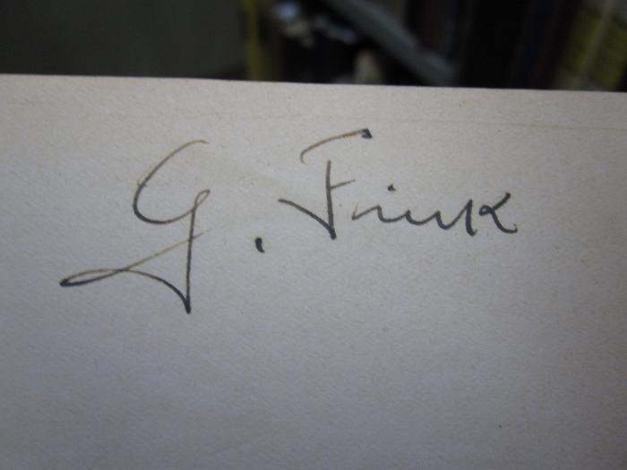 Ct 2174: L'Affaire Courilof : Roman (1936);51 / 4099 (Fink, G.), Von Hand: Autogramm, Name; 'G. Fink'. 