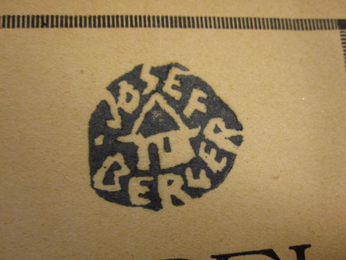 Bl 619: Alt-Konstantinopel (1920);51 / 4113 (Berger, Josef), Stempel: Name, Abbildung; 'Josef Berger'.  (Prototyp)