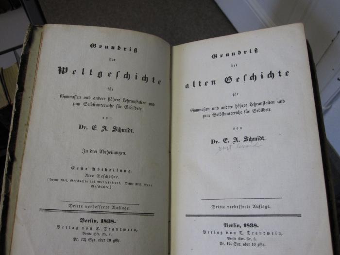 Aa 984 c 1-3: Grundriß der alten Geschichte (1838)