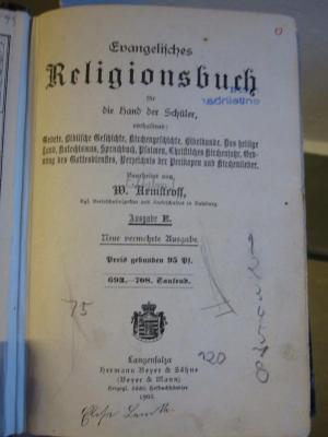 Uh 968 1905: Evangelisches Religionsbuch (1905)