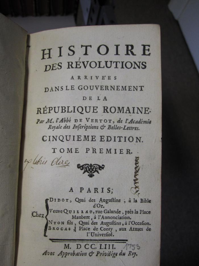 Ab 434 e: Histoire des Revolutions (1753)