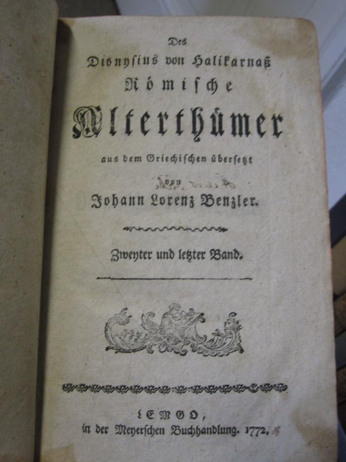 Ab 463 2: Römische Alterthümer (1772)
