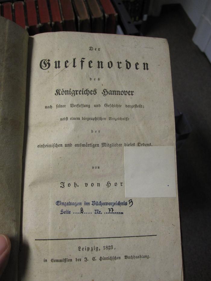 Aa 1871: Der Guelfenorden des Königreiches Hannover (1823)