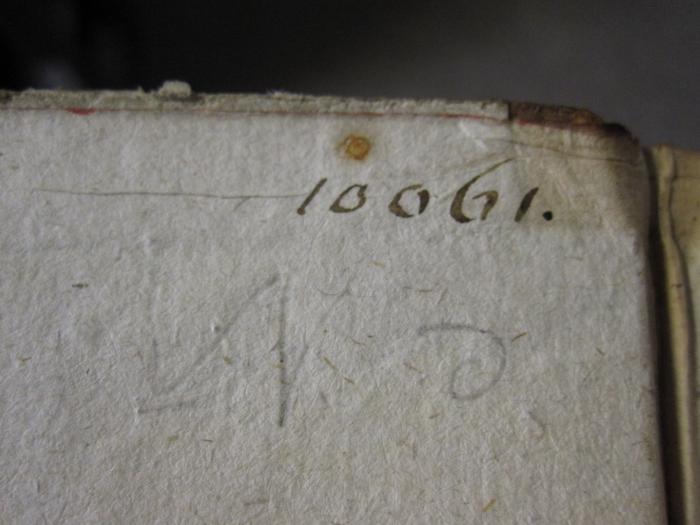 Ab 463 1: Römische Alterthümer (1771);46 / 1824 (unbekannt), Von Hand: Signatur, Nummer; '100 G1.'. ;- (unbekannt), Von Hand: Initiale, Notiz; 'N [?]'. 