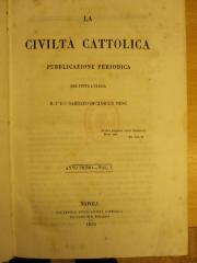 Ok 334: La Civiltà cattolica : Pubblicazione periodica per tutta l'Italia (1850-1858)