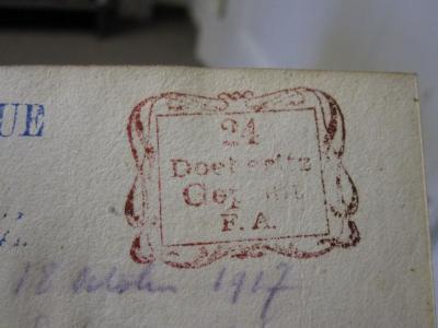 Ab 506 3: Histoire Romaine (1809);G47 / 3660 (Camp de Doeberitz), Stempel: Name, Nummer; '24 Doeberitz Gep[...] F. A.'. 