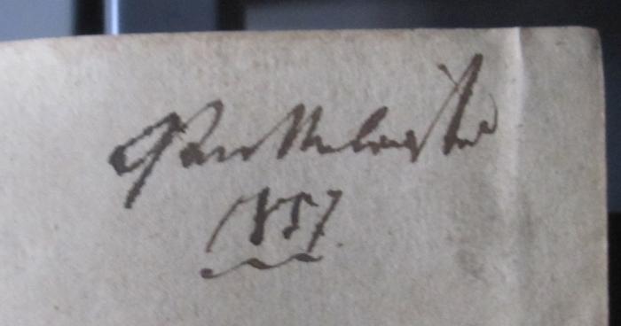 Ao 760: Diplomatische und curieuse Nachlese der Historie von Ober-Sachsen und angräntzenden Ländern : zu einiger Erläuterung derselben (1732-1733);- (unbekannt), Von Hand: Autogramm, Name, Datum; '[...] 1857'. 
