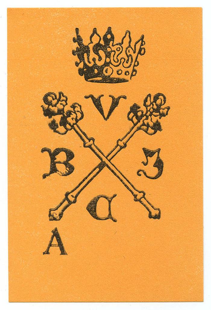 Exlibris-Nr.  122;- (Biblioteka Jagiellońska), Etikett: Exlibris, Initiale, Wappen; 'B U I C A'.  (Prototyp)