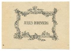 - (Rodenberg, Julius), Etikett: Exlibris, Name; 'Julius Rodenberg'.  (Prototyp)