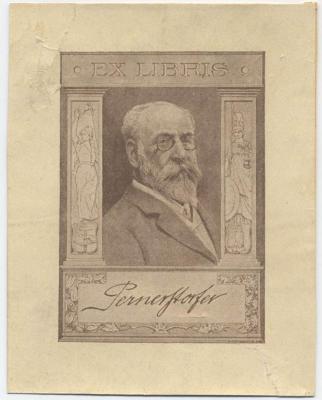 G46 / 3731 (Kammer für Arbeiter und Angestellte für Wien;Pernerstorfer, Engelbert), Etikett: Exlibris, Portrait, Name, Autogramm; 'Ex Libris 
Pernerstorfer'.  (Prototyp);Exlibris-Nr. 126