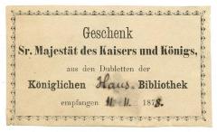 - (Königliche Hausbibliothek ), Von Hand: Name; 'Haus-'. 