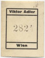 - (Adler, Victor), Stempel: Signatur; '2824'. 
