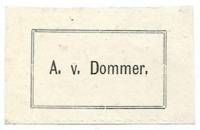 Exlibris-Nr.  324;- (Dommer, A. von), Etikett: Exlibris, Name; 'A. v. Dommer.'.  (Prototyp)