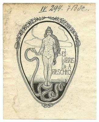 - (Blaschko, Alfred), Etikett: Exlibris, Name, Berufsangabe/Titel/Branche, Abbildung; 'Ex Libris Dr. A. Blaschko'.  (Prototyp);- (Berliner Stadtbibliothek), Von Hand: Signatur; 'IV 294. 7 Bde.'. ;Exlibris-Nr.  332