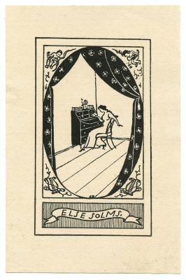 Exlibris-Nr.  345;G46 / 3570 (Solms, Else), Etikett: Exlibris, Name, Abbildung; 'Else Solms.'.  (Prototyp)