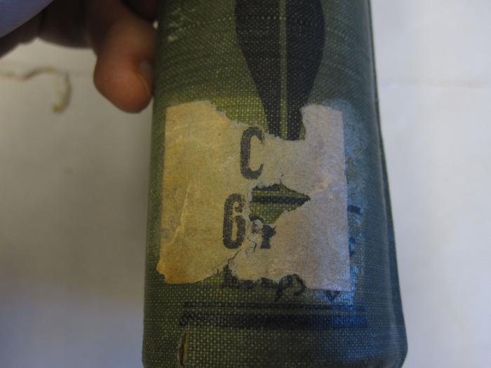 I 486;MB 8245 ; ;: Der Europäische Krieg in aktenmäßiger Darstellung (1916);- (Redaction "Vorwärts"), Etikett: Signatur; 'C 64'. 