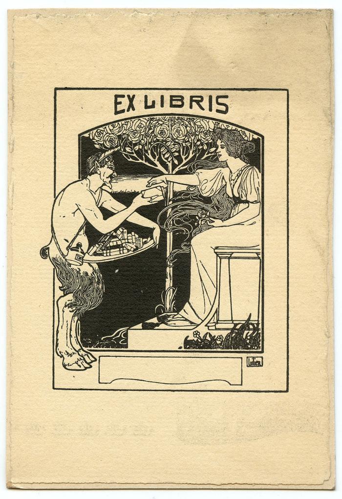 Exlibris-Nr.  393;- (unbekannt), Etikett: Exlibris, Abbildung; 'Ex Libris
Lilien'.  (Prototyp)
