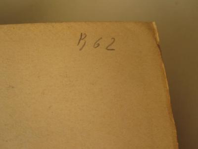  Schulthess' Europäischer Geschichtskalender. (1920);- (Redaction "Vorwärts"), Von Hand: Signatur; 'B 62'. 