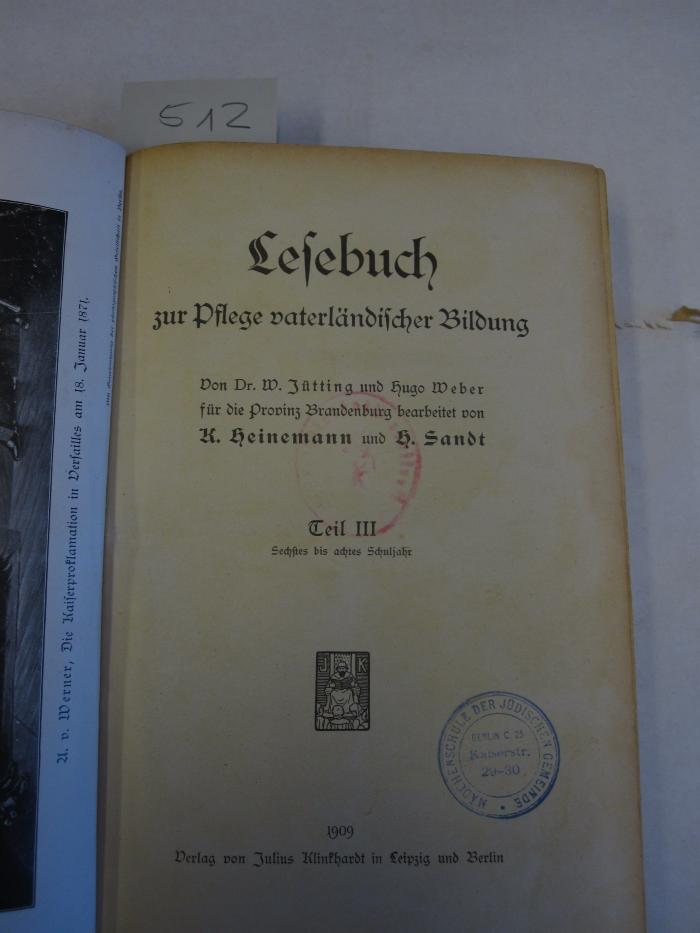  Lesebuch zur Pflege vaterländischer Bildung (1909)