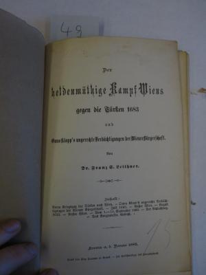  Der heldenmüthige Kampf Wiens gegen die Türken 1683 (1883)