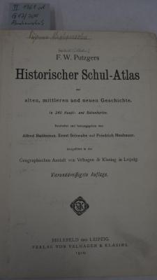 II 1961 cd 1910: Historischer Schul-Atlas (1910)