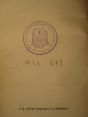  Schulthess' Europäischer Geschichtskalender. (1898);- (Friedrich-Wilhelms-Universität Berlin. Institut für Politische Pädagogik), Von Hand: Inventar-/ Zugangsnummer; '1934 : 671'. 