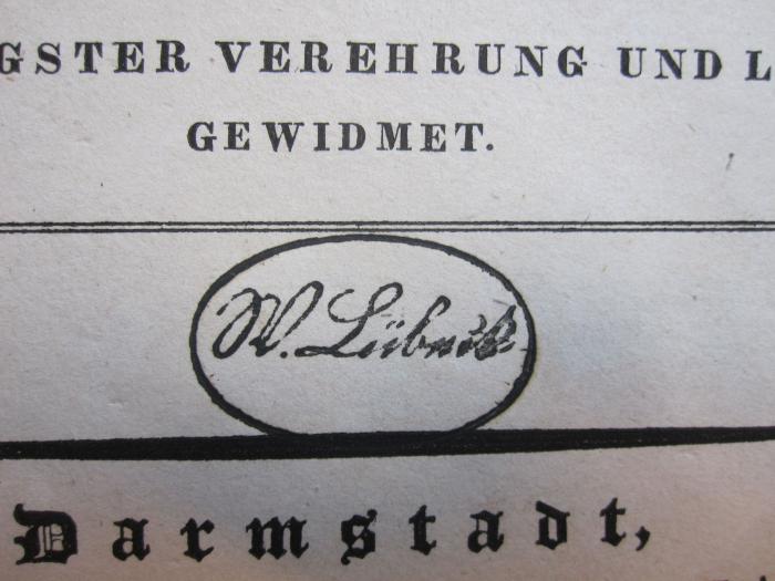 - (Lübeck, Wilhelm), Stempel: Name; 'W. Lübeck'.  (Prototyp)