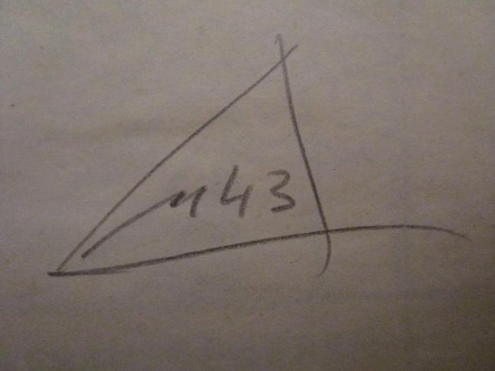  Deutsches Lautenlied (o.J.);- (unbekannt), Von Hand: Nummer; 'M43'. 