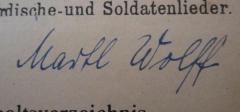 - (Wolff, Martl), Von Hand: Autogramm, Name; 'Martl Wolff'. 