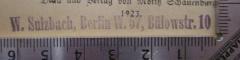 - (W. Sulzbach (Berlin)), Stempel: Name, Ortsangabe; 'W. Sulzbach, Berlin W. 57, Bülowstr. 10'.  (Prototyp)