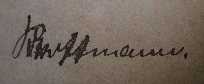  Sammlung von Beispielen, Formeln und Aufgaben aus der Buchstabenrechnung und Algebra (1867);- (R[.]ffmann, [?]), Von Hand: Autogramm, Name; 'R[.]ffmann.'. 