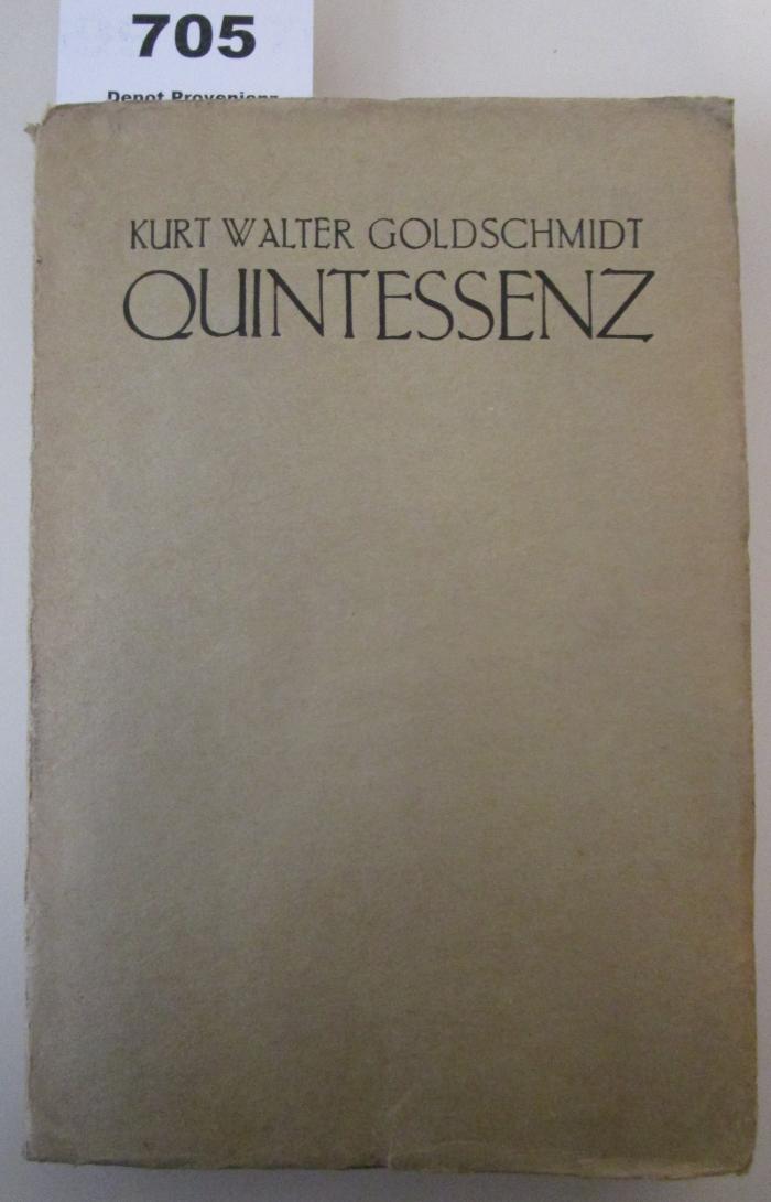  Quintessenz : Ausgewählte Schriften (1924)