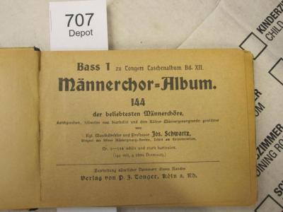  Männerchor-Album : 144 der beliebtesten Männerchöre : Bass 1 (o.J.)