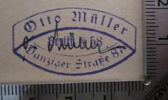 - (Müller, Otto), Von Hand: Autogramm, Name; 'O. Müller'. 